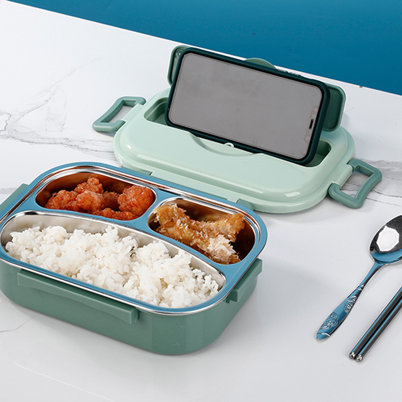 Stainless Steel Bento Lunch Box with Snap-Lock Lid and Removable Divider, Insulated