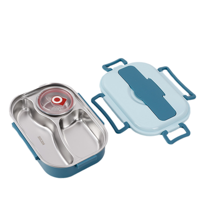 Stainless Steel Lunch Box with Leak-Resistant Seal and Multiple Compartments, Insulated