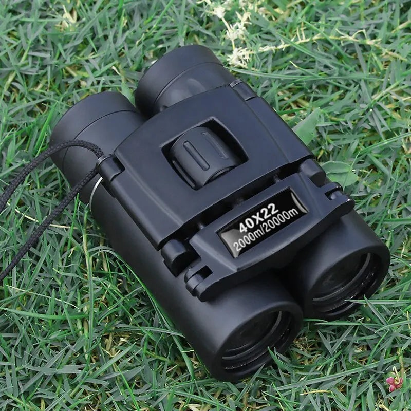 40x Binoculars with 20mm Objective Lens and Compact Foldable Design, Carry Case Included