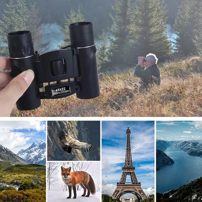 40x Binoculars with Folding Compact Body and Diopter Adjustment, Up to 2000m Range Zolana