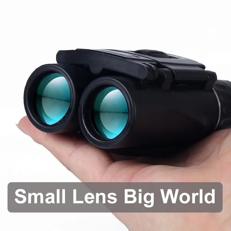 40x Binoculars with 20mm Objective Lens and Compact Foldable Design, Carry Case Included