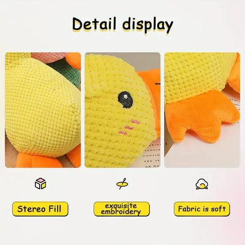 Plush Squeaky Dog Toy with Deep Low Quack and Soft Washable Body, 9.8 x 8.6 in Zolana