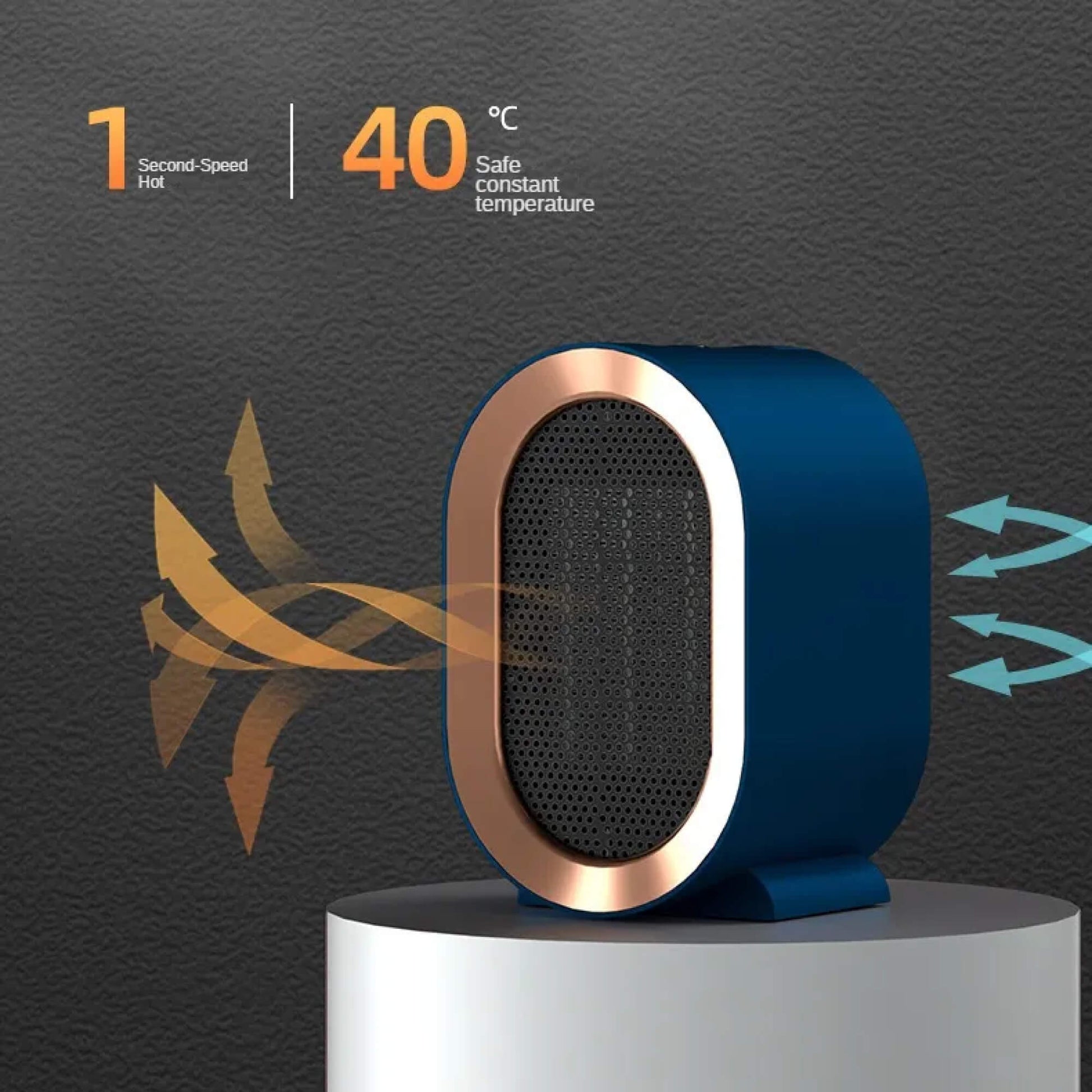 Portable Ceramic Space Heater with Adjustable Thermostat and Timer, Anti-Tilt Safety Zolana