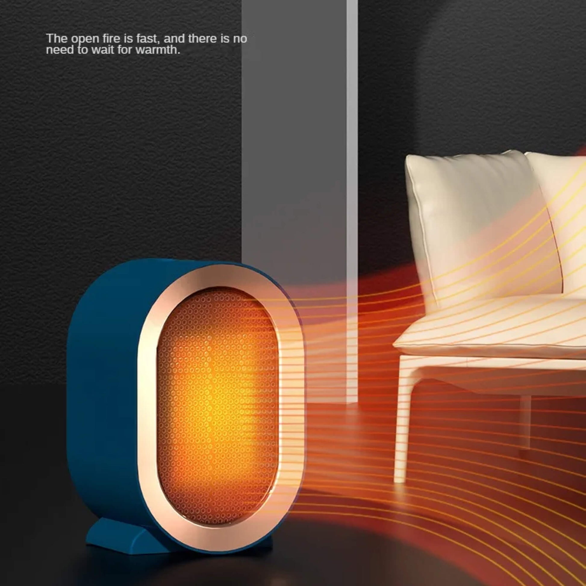 Portable Ceramic Space Heater with Adjustable Thermostat and Timer, Anti-Tilt Safety Zolana