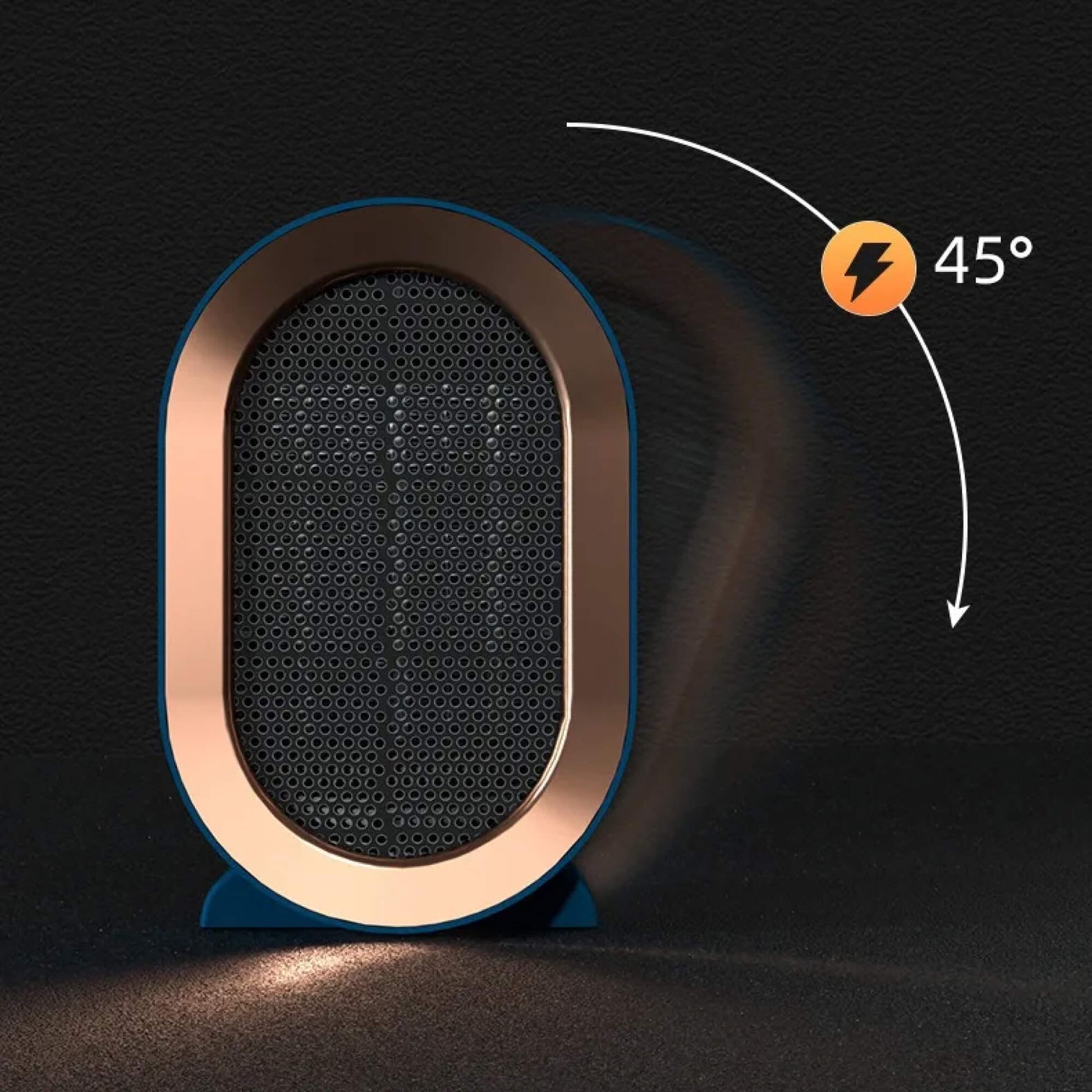 Portable Ceramic Space Heater with Adjustable Thermostat and Timer, Anti-Tilt Safety Zolana