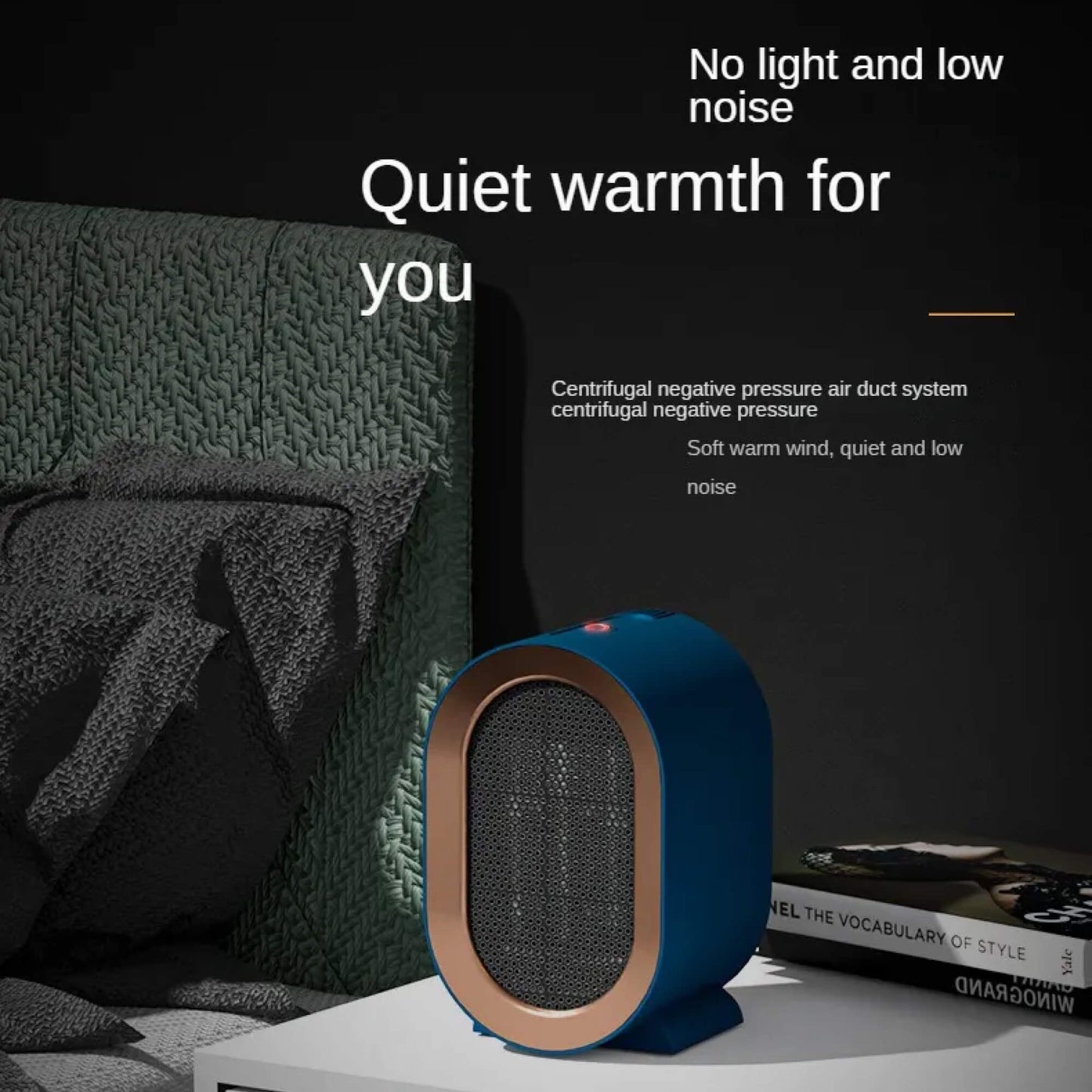 Portable Ceramic Heater with Programmable Timer and Quiet Operation, Anti-Tilt Switch