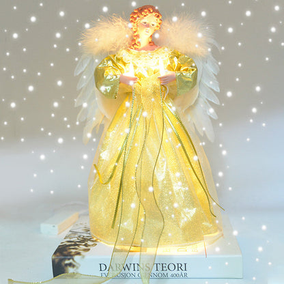 Angel Tree Topper with Animated Wings and Warm Star, Fiber Optic Lighting, 10-Foot Cord Zolana