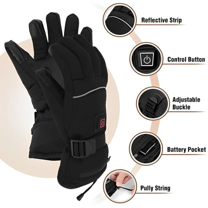 Rechargeable Heated Gloves with 3 Heat Levels and Water Resistant, One Size Fits Most Zolana