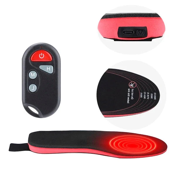 Heated Insoles with Wireless Remote and Adjustable Heat Modes, Rechargeable Zolana