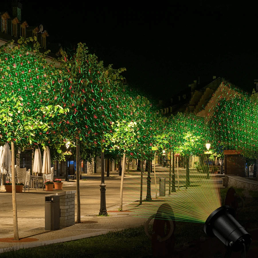 Laser Light Projector with Remote Timer and Red/Green LEDs, Weather-Resistant Outdoor Zolana