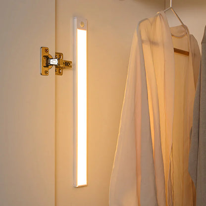 Closet Motion Sensor Light with Rechargeable Type-C and Magnetic Tool-Free Mounting, 9mm Slim