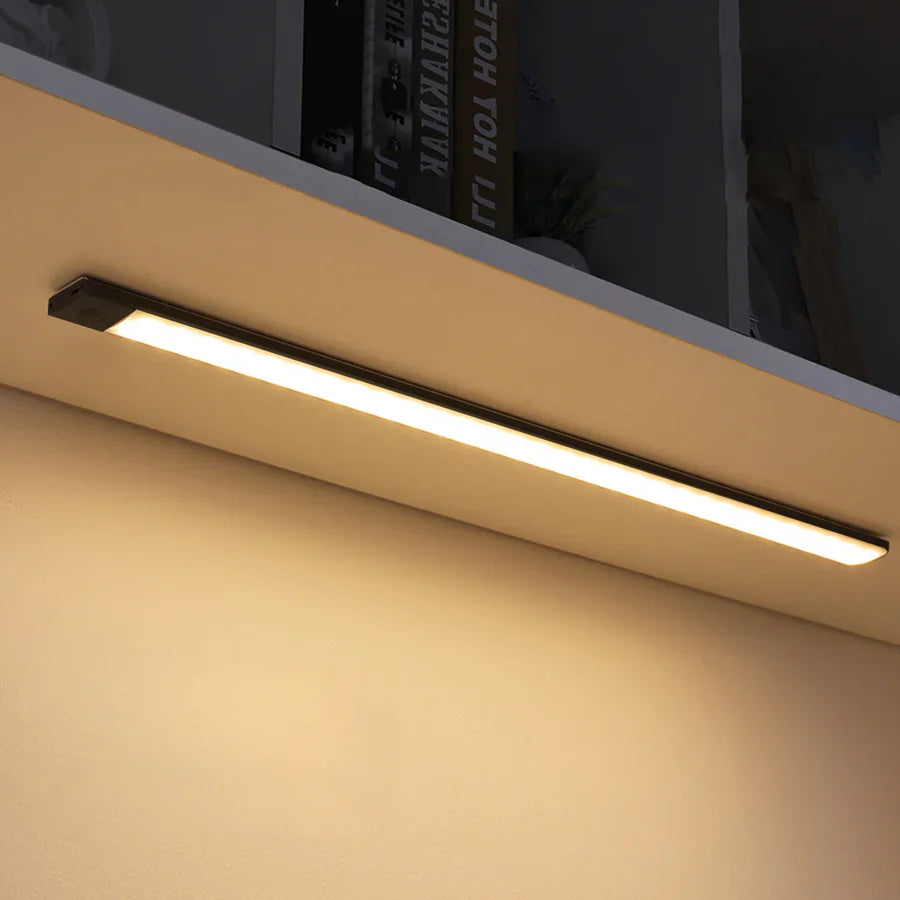 Closet Motion Sensor Light with Rechargeable Type-C and Magnetic Tool-Free Mounting, 9mm Slim