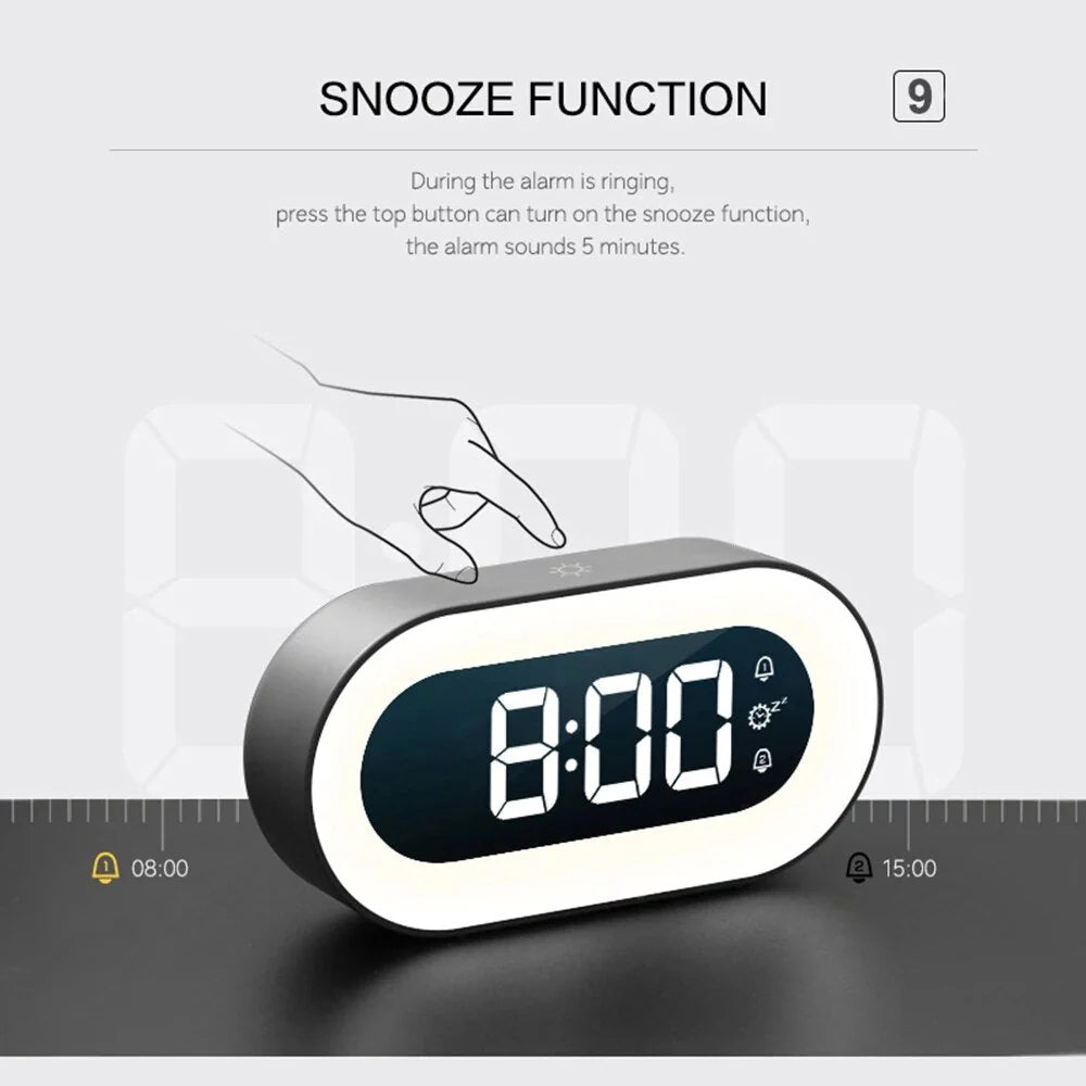 Sunrise Alarm Clock with Gradual Brightness and Dimmable Night Light, USB-C Rechargeable