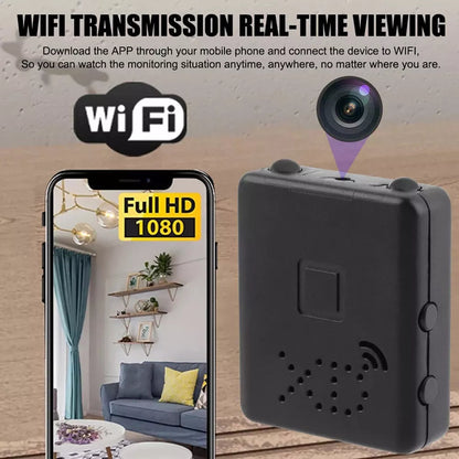 WiFi Security Camera with Night Vision and Motion Alerts, Mini 1080p 90 Degree Wide Angle
