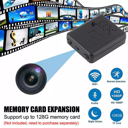 WiFi Security Camera with Night Vision and Motion Alerts, Mini 1080p 90 Degree Wide Angle