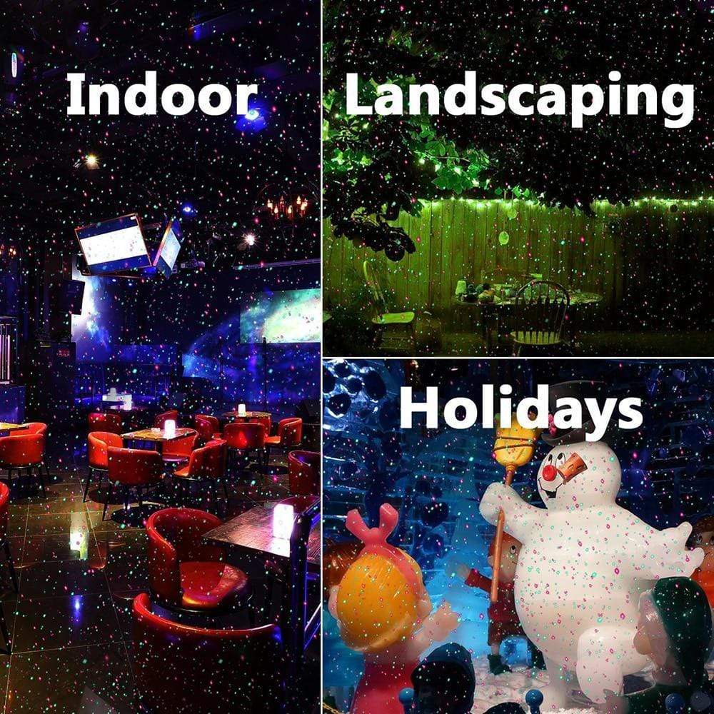 Laser Light Projector with Remote Timer and Red/Green LEDs, Weather-Resistant Outdoor Zolana