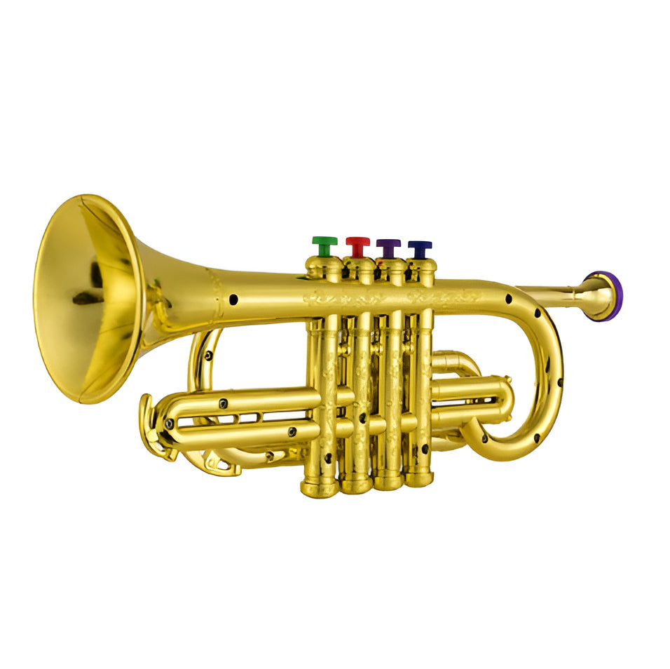 Kids Trumpet Toy with 4 Color Keys and Easy-Blow Mouthpiece, for Ages 3+