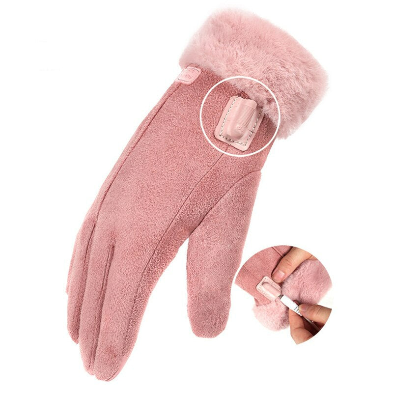Heated Gloves with 5000mAh Battery and Touchscreen Index Tips, Water-Resistant, 7-8 Hr