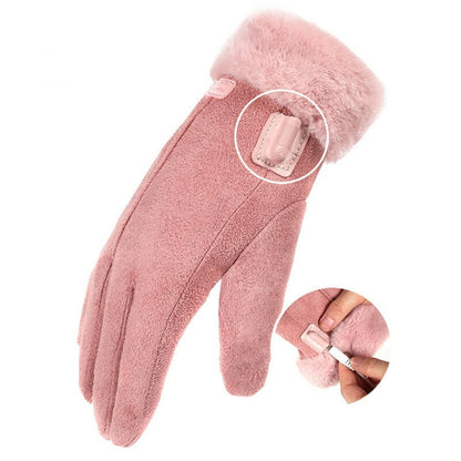 Heated Gloves with 5000mAh Battery and Touchscreen Index Tips, Water-Resistant, 7-8 Hr