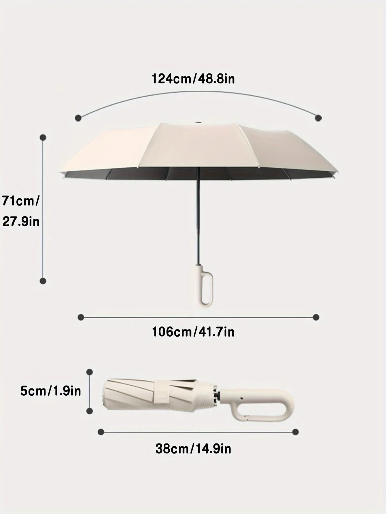 Compact Umbrella with Reinforced Frame and One-Touch Auto Open, UPF 50 Canopy Zolana