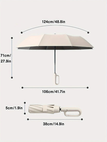Compact Umbrella with Wind-Resistant Frame and One-Touch Open, 11-Inch Folded