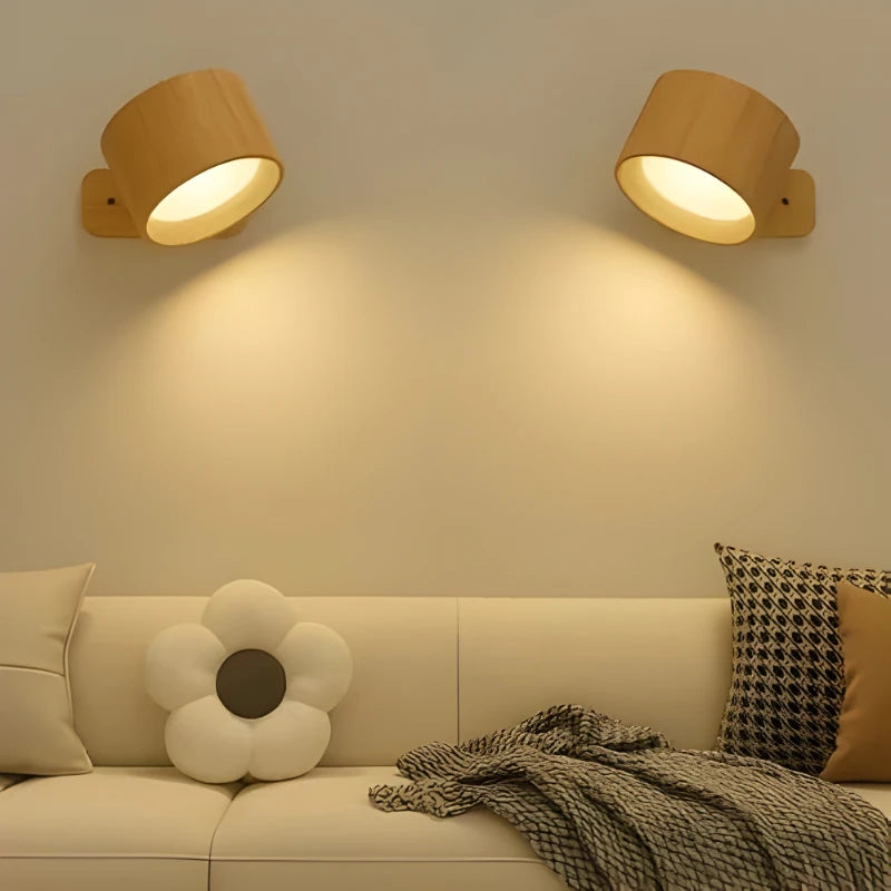 Wireless Rechargeable Wall Light with 360° Magnetic Swivel and Touch Controls, USB-C Zolana