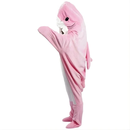Hooded Shark Blanket with Soft Flannel-Style Fabric and Full Coverage, Roomy Adult Fit Zolana