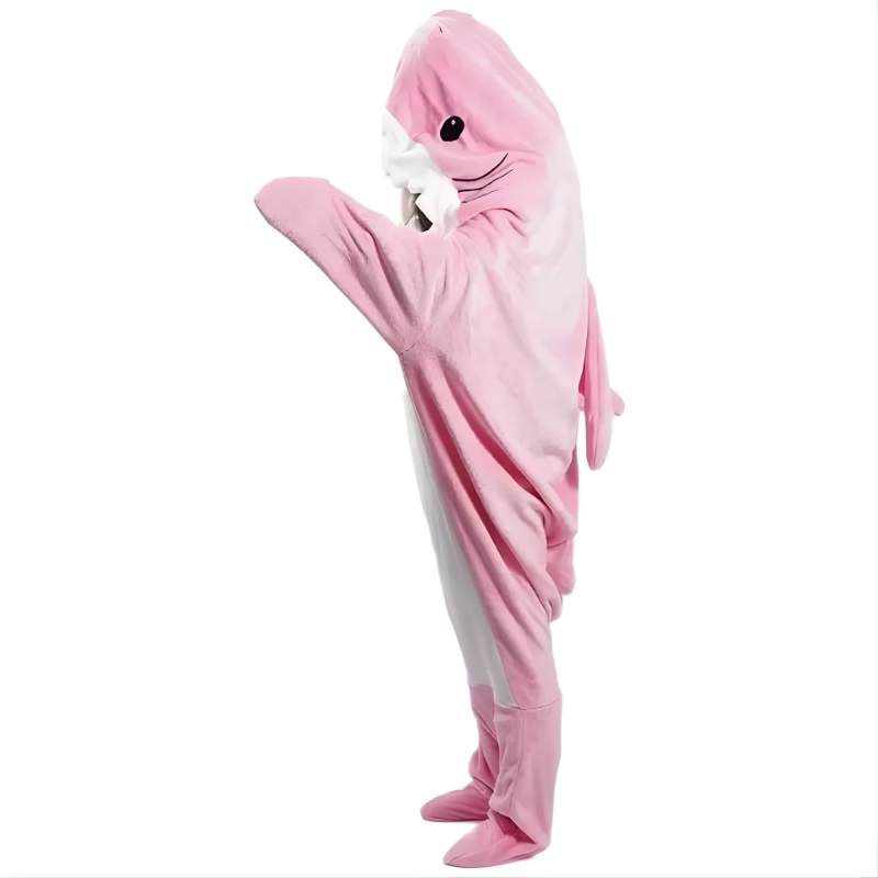 Shark Hoodie Blanket with Plush Flannel and Roomy One-Size Fit, Machine Washable