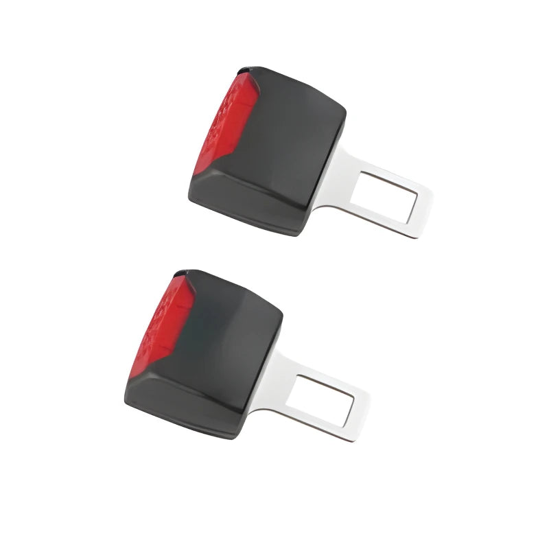 Seat Belt Extender with Plated Tongue and Durable Polymer, 2-Pack for 3-Point Buckles Zolana