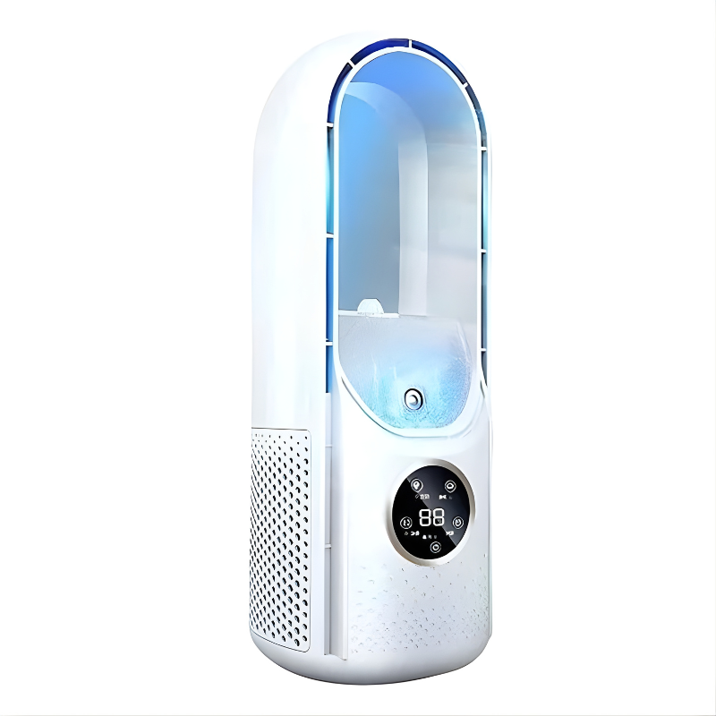 Portable Air Conditioner with Bladeless Quiet Airflow and Compact Desk-Friendly Design