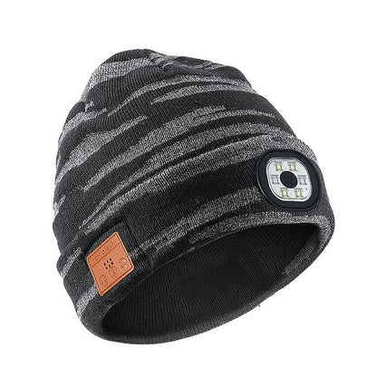 Bluetooth Beanie with Front LED Light and Built-In Speakers, USB Rechargeable Zolana