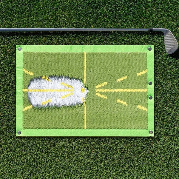 Golf Training Mat with Divot Feedback Surface, Portable for Irons and Wedges
