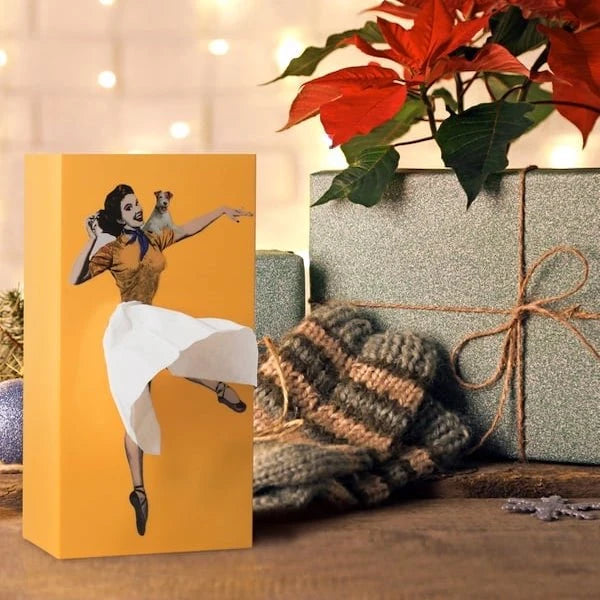 Tissue Box Cover with Fluttering Skirt and Weighted Base, Fits Standard Rectangular Boxes Zolana