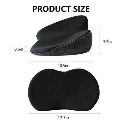 Car Seat Cushion with Memory Foam Support and Non-Slip Base, 3.5in Height Boost