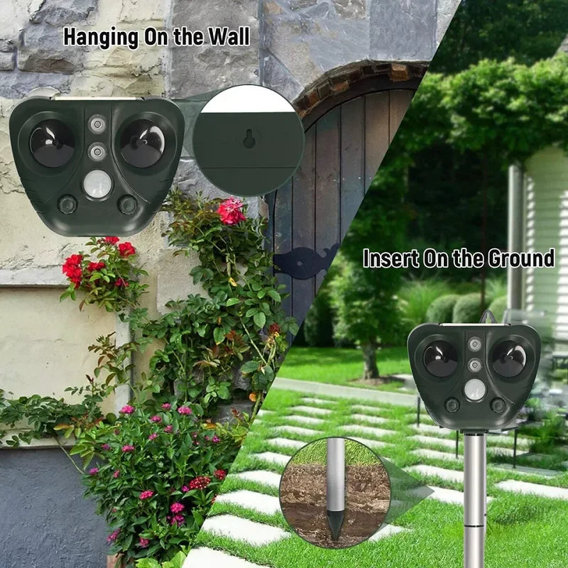 Ultrasonic Bird Deterrent with Solar Charging and USB Backup, 30-Foot Range Zolana
