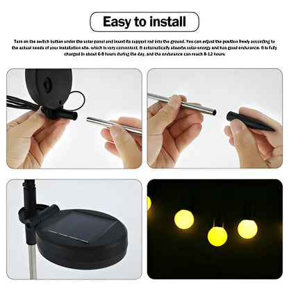 Solar Garden Lights with Flickering Firefly Glow and Flexible Stakes, Warm White Zolana