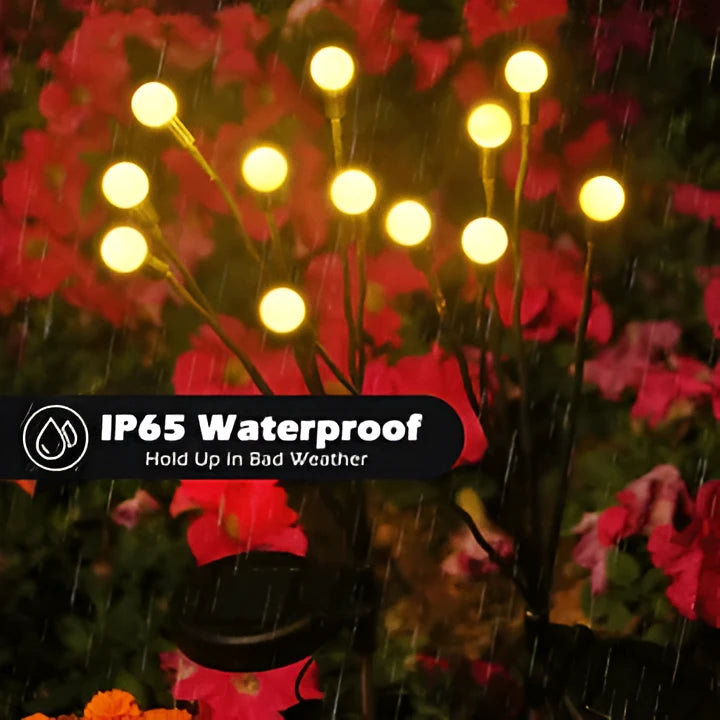 Solar Garden Lights with Flickering Firefly Glow and Flexible Stakes, Warm White Zolana