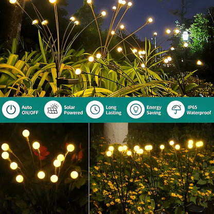 Solar Garden Lights with Flickering Firefly Glow and Flexible Stakes, Warm White Zolana