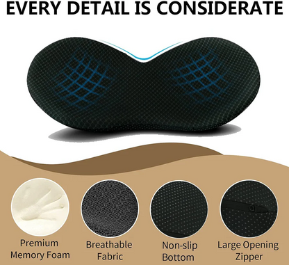 Car Seat Booster Cushion with Memory Foam and Pressure-Relief Contour, Zippered Cover