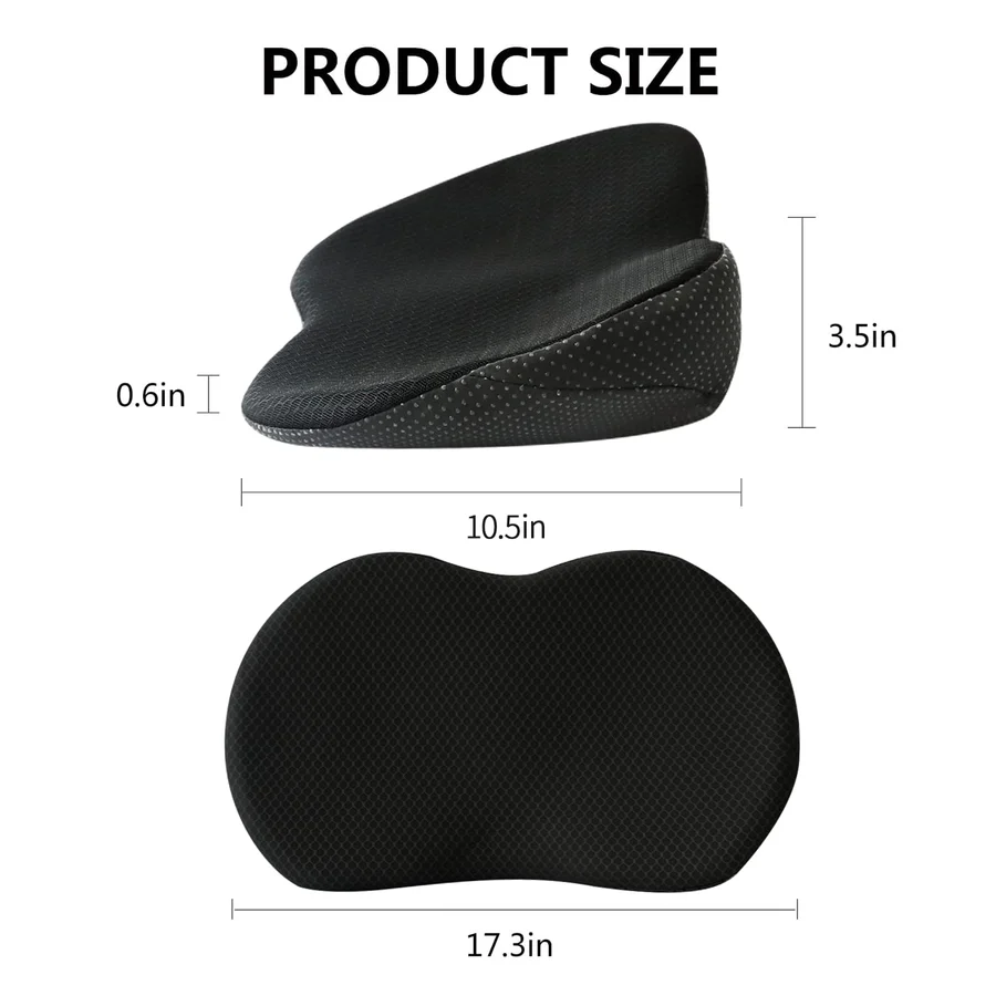 Car Seat Booster Cushion with Memory Foam and Pressure-Relief Contour, Zippered Cover