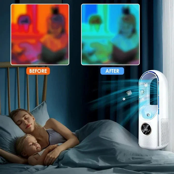 Portable Air Conditioner with Bladeless Design and Quiet Operation, Compact for Small Rooms Zolana