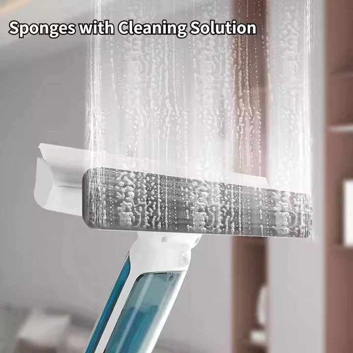 Telescopic Window Cleaning Tool with Spray and Microfiber Squeegee, Extends to 51 in