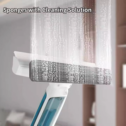 Telescopic Window Cleaning Tool with Spray and Microfiber Squeegee, Extends to 51 in