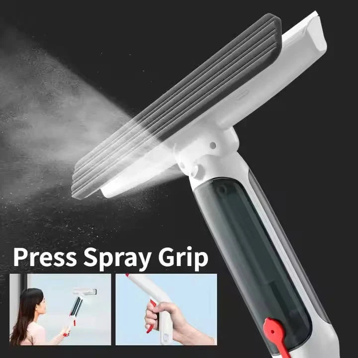 Telescopic Window Cleaner with Refillable Spray Tank and Microfiber Scrubber, 51-Inch Reach Zolana