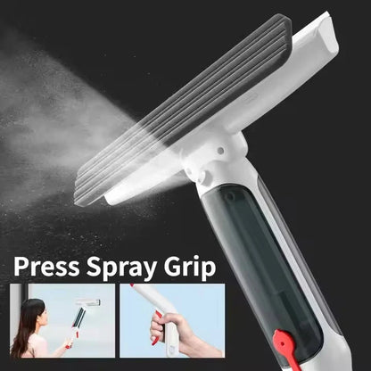 Telescopic Window Cleaner with Refillable Spray Tank and Microfiber Scrubber, 51-Inch Reach Zolana