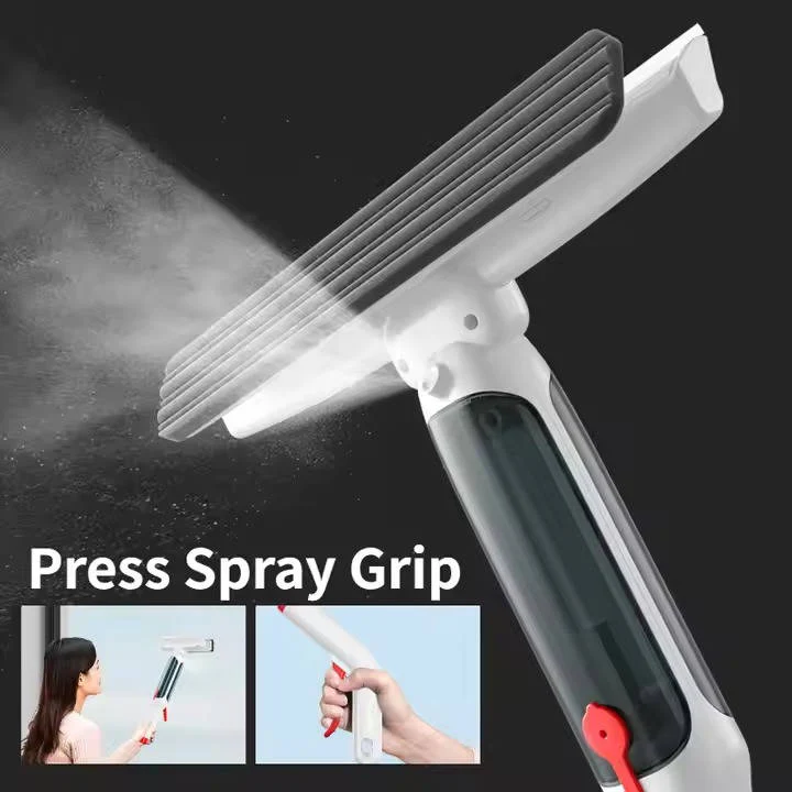 Telescopic Window Cleaning Tool with Spray and Microfiber Squeegee, Extends to 51 in