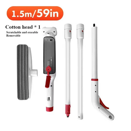 Telescopic Window Cleaning Tool with Spray and Microfiber Squeegee, Extends to 51 in