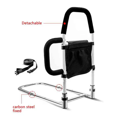 Bedside Safety Rail with Padded Grip and Adjustable Anchor Straps
