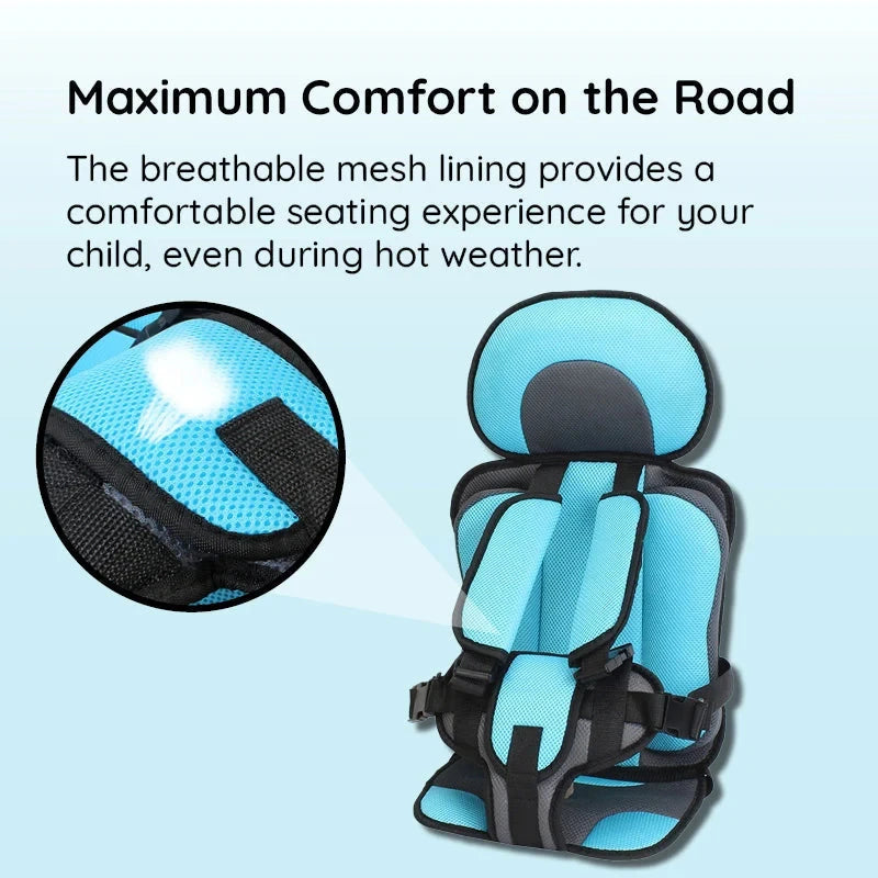 Car Seat Cushion for Kids with 5-Point Harness and Breathable Mesh, Non-Slip Zolana