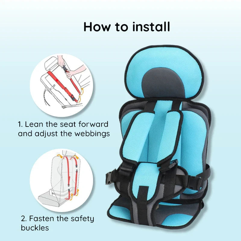 Car Seat Cushion for Kids with 5-Point Harness and Breathable Mesh, Non-Slip Zolana